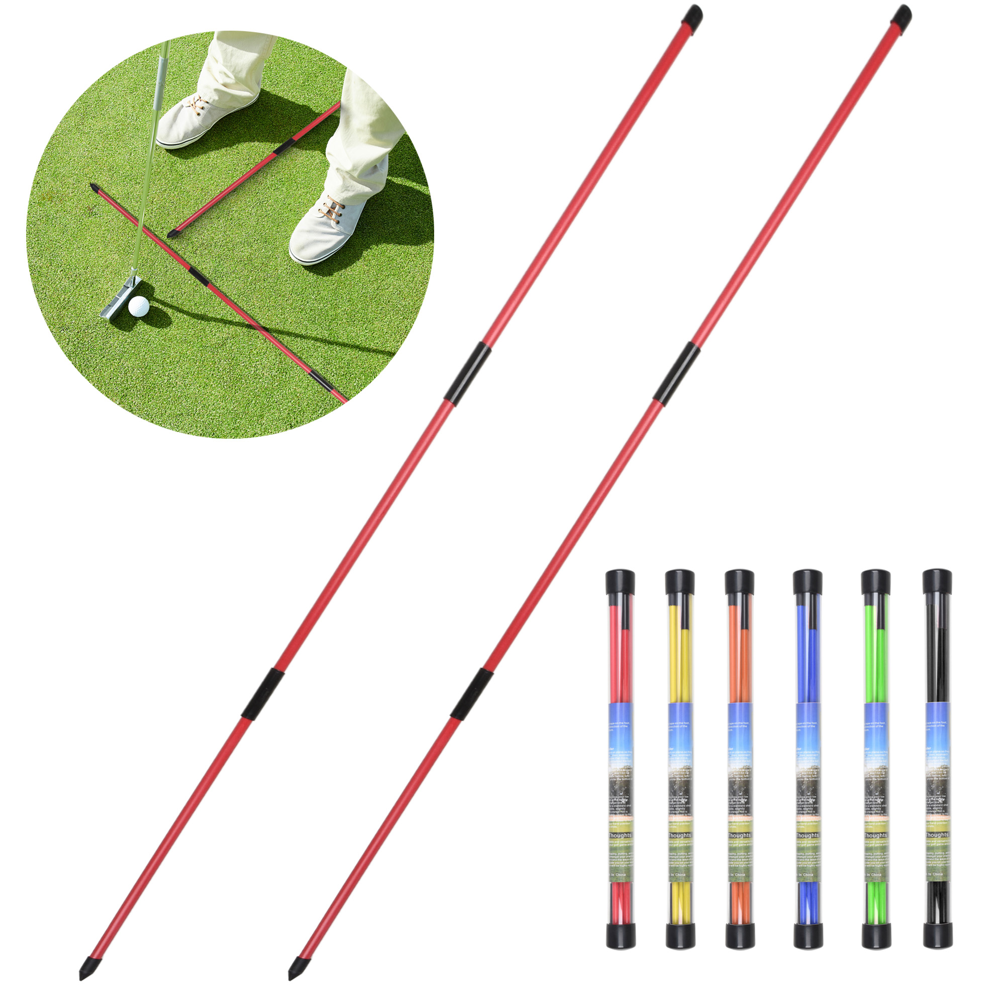 Alignment Stick Set - Golf Alignment Sticks 2 Sets 48inch